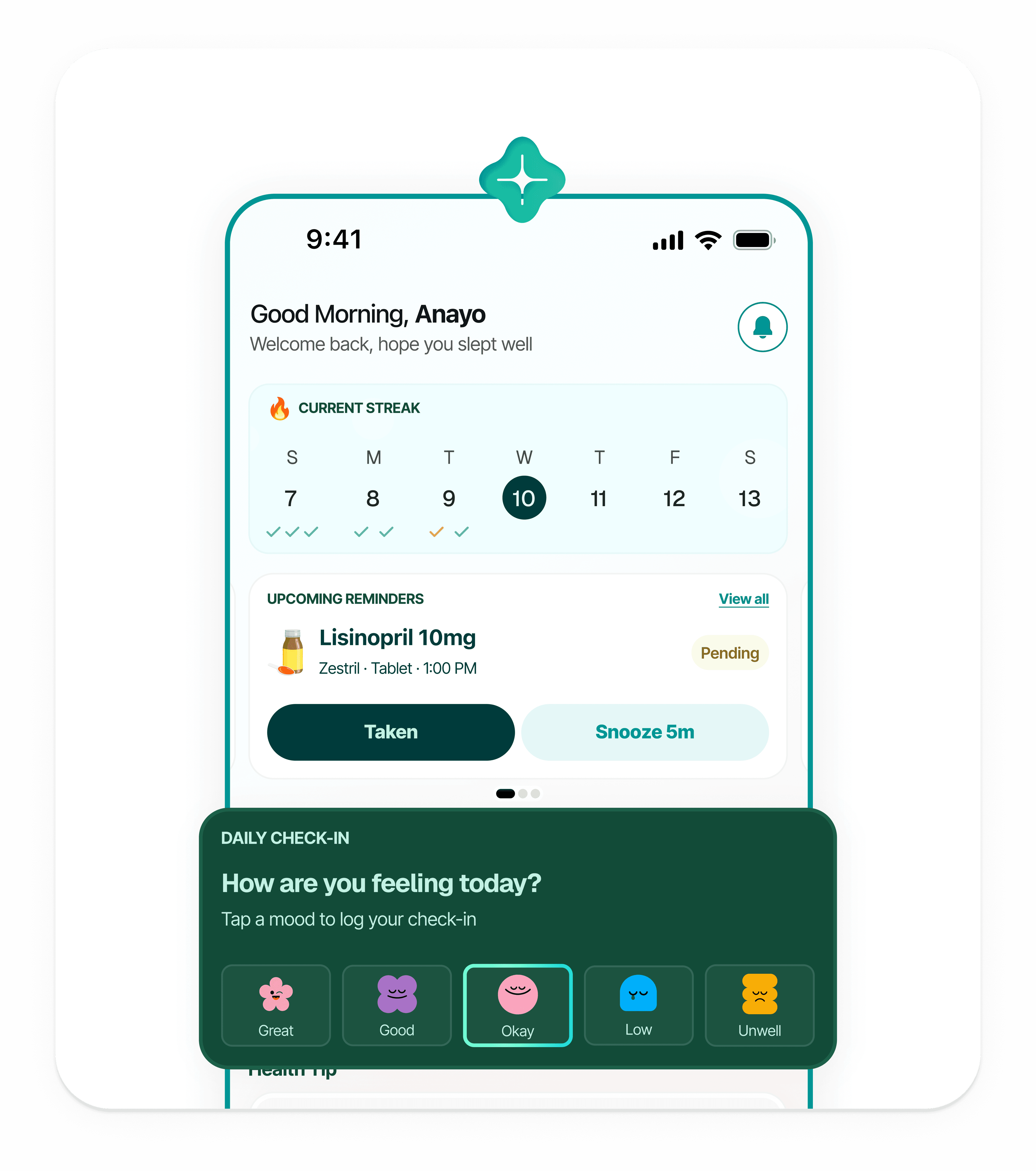 RivaCare app dashboard