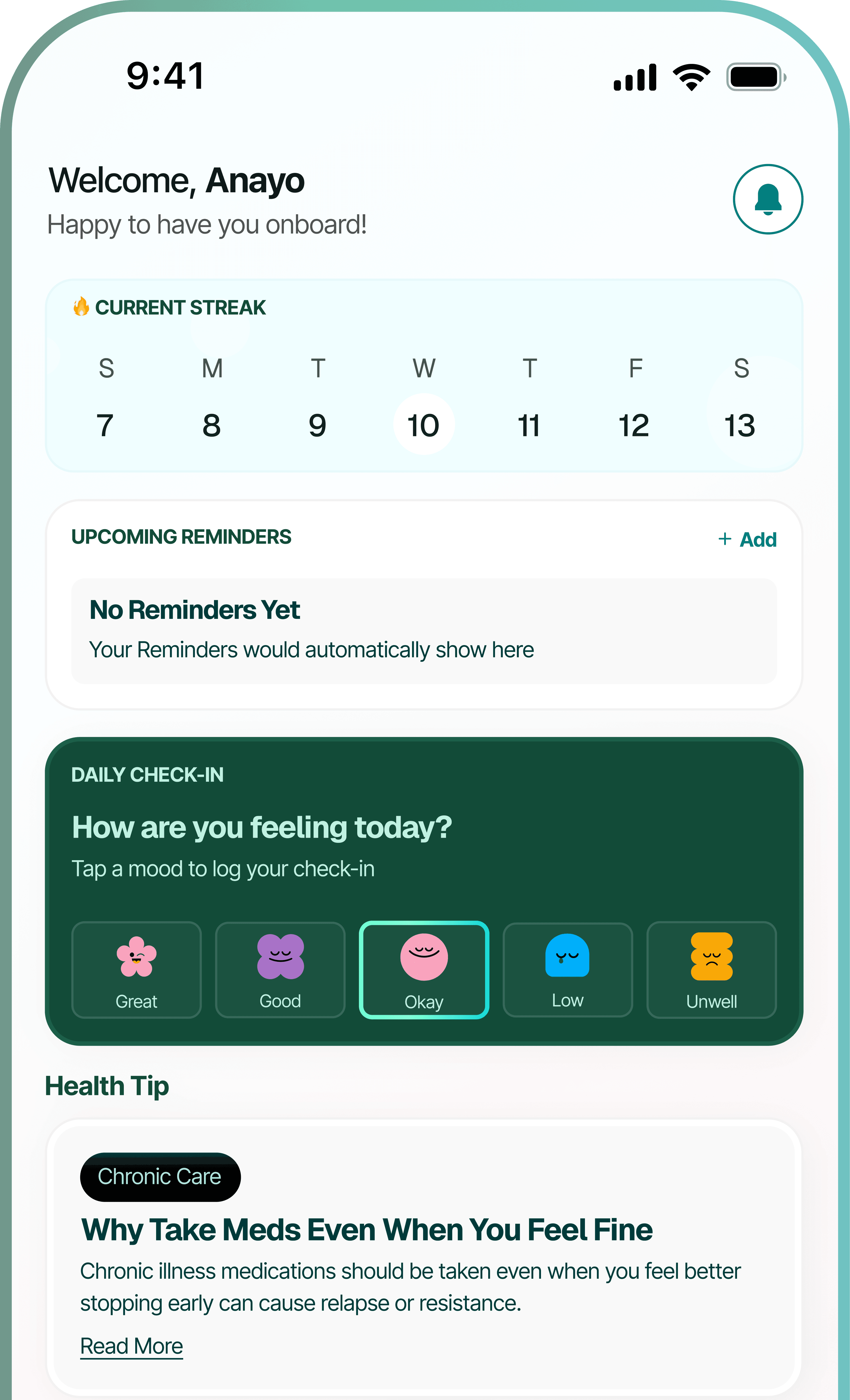 RivaCare dashboard